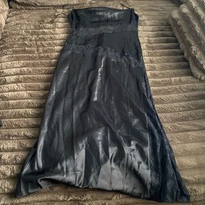Frederick’s long black slip dress